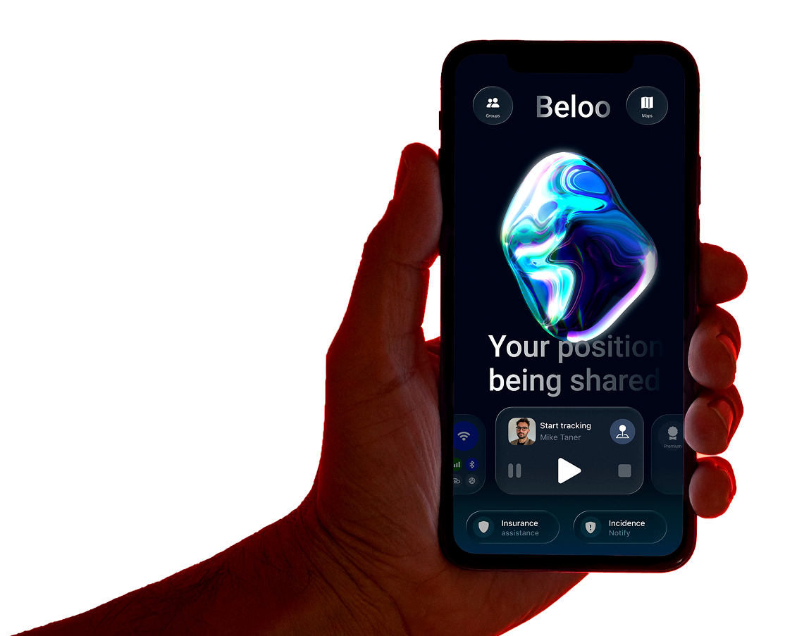 Beloo cycling safety app — redesigned home screen